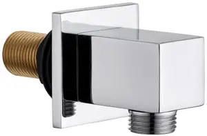 KeenFix Square Chrome Plated Brass Shower Wall Elbow Outlet