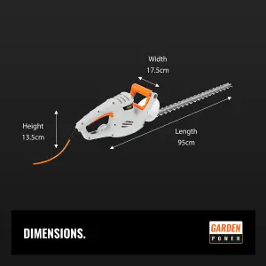 VonHaus Hedge Trimmer 550W, Electric Lightweight Cutter for Hedges, Bushes, Branches & More, Comes with Blade Cover, 10m Cable