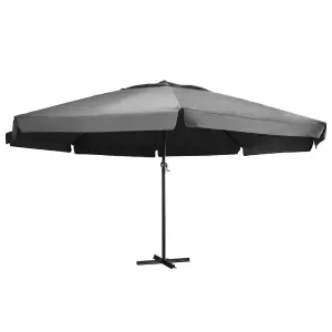 Berkfield Outdoor Parasol with Aluminium Pole 600 cm Anthracite