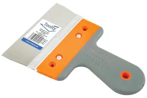 Toolty Filling Taping Spatula with Rubber Handle on Aluminium Profile 150/60mm Stainless Steel for Plastering Finishing Rendering