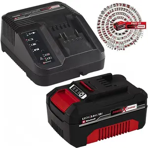 Einhell 18v Power X-Change PXC Starter Kit - 2x 3.0Ah Battery + 3ah Fast Charger