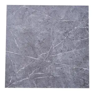 24Pcs Marble Texture Flooring Tile 2mm Thickness Self-adhesive PVC Flooring Tile