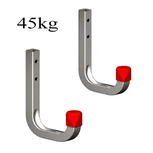 2 x 80mm Storage Wall Hooks 45kg Galvanised Steel, Garages Sheds Ladders & Tools