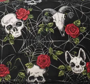 Skulls and Roses Multi Halloween Reversible Duvet Cover Set