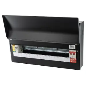 Lewden PRO-R21MSBK Black 18 Way RCBO Consumer Unit with Surge Protection