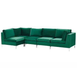 Corner Sofa EVJA Green Velvet Right Hand