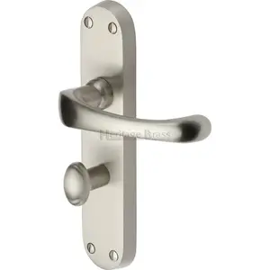 Heritage Door Handle for Bathroom Gloucester Design (Set of 2) Satin Nickel