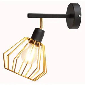 Luminosa Agat Wall Lamp Black, Gold 30cm