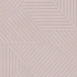 Holden Decor Wood Effect Geometric Faux Wooden Panel Light Pink Wallpaper