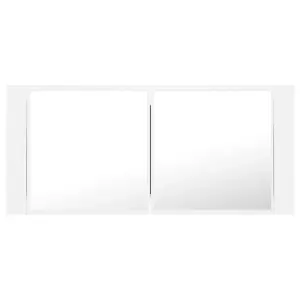 Berkfield LED Bathroom Mirror Cabinet White 100x12x45 cm