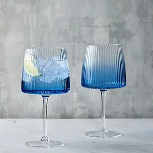 Anton Studios Empire Set of 2 Gin Glasses Blue