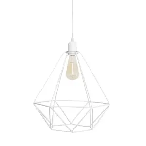 Luminosa Karo Wire Frame Pendant Ceiling Light White 35cm