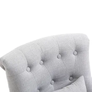 HOMCOM Fabric Single Sofa Armchair Upholstered with Pillow Wood Leg Grey