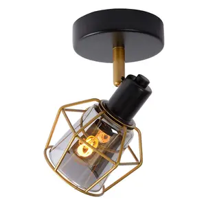 Lucide Nila Vintage Ceiling Spotlight - 1xE14 - Black