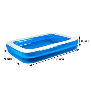 Rectangular Inflatable Swimming Pool  Family Paddling Pool for Garden Fun large