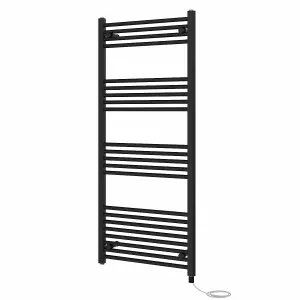 Rinse Bathrooms 800W Electric Heated Warming Towel Rail Bathroom Radiator Black - 1400x600mm