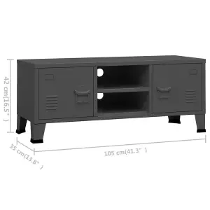 vidaXL Industrial TV Cabinet Anthracite 105x35x42 cm Metal