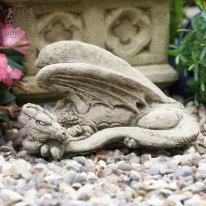 Winged Dragon Statue Stone Mythical Animal Welsh Celtic Garden Outdoor Ornament British Made Sculpture