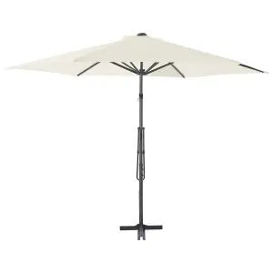 Berkfield Outdoor Parasol with Steel Pole 300 cm Sand