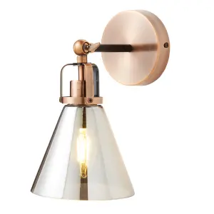 Inlight Dafyd Satin Copper Antique copper effect Wired LED Wall light