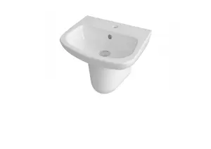 1 Tap Hole Ceramic Basin & Semi Pedestal - 450mm