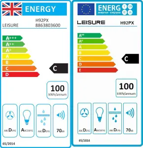 Leisure H92PX Stainless steel Chimney Cooker hood, (W)90cm