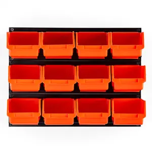 VonHaus 12Pc Wall Mount Storage Bins with 3 Adjustable Backplates -  Garage and Van Storage Solution, Bolts & Nuts Tool Organiser