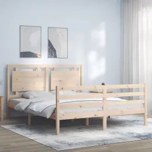 Berkfield Bed Frame with Headboard 160x200 cm Solid Wood