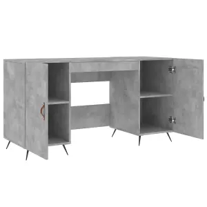 Berkfield Desk Concrete Grey 140x50x75 cm Engineered Wood