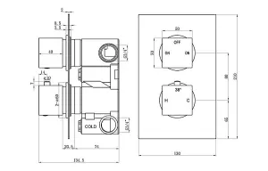 Aquarius Modern Square Shower Bundle with Riser Chrome AQBND0122