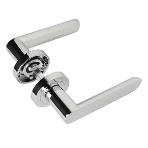 Z750 Lever Rose Door Handle, High Quality Polished Chrome Finish - Handlestore