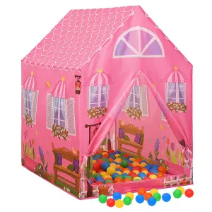 Berkfield Children Play Tent with 250 Balls Pink 69x94x104 cm