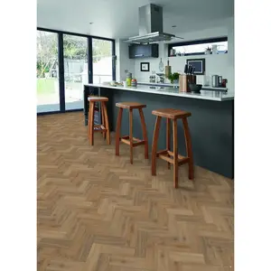 Colon 4644 Village Oak S/Prq Grey Beige Parquet Effect Glue-Down LVT For Home (All Rooms), 2mm Matte LVT 3.34 m² Per Pack