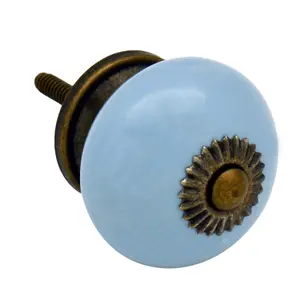 Nicola Spring - Round Ceramic Cabinet Knob - Solid