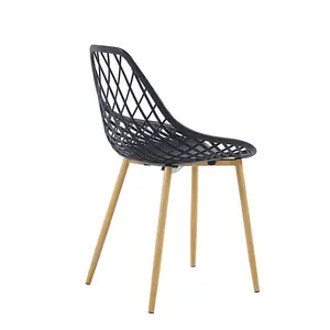 Dining Chair - Plastic/Metal - L50 x W50 x H90 cm - Black