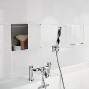 BATHWEST Bath Taps with Shower Chrome Brass Round Bathroom Sink Tap with Shower