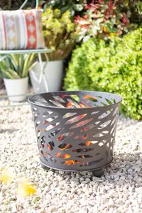 La Hacienda Nami Steel Firebasket - Outdoor Heating -  L 39 cm x W 39 cm x H 32 cm