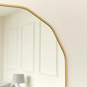 Melody Maison Large Round Gold Scalloped Wall Mirror 90cm x 90cm