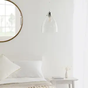 Anson Lighting Georgia Pendant light shade finished in Clear glass and chrome plate (shade only)