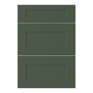 GoodHome Artemisia Matt dark green Drawer front, Pack of 3 (H)715mm (W)497mm (T)18mm