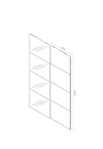 GoodHome Atomia Mirrored Sliding wardrobe door (H) 560mm x (W) 737mm, Pack of 4