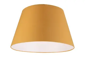 GoodHome Lokombi Mustard yellow Fabric dyed Light shade (D)40cm