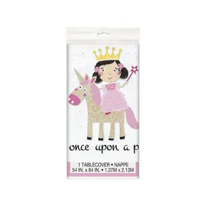 Unique Party Plastic Princess Unicorn Party Table Cover White/Pink (One Size)