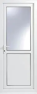 2 panel Glazed White LH External Back Door set, (H)2055mm (W)920mm