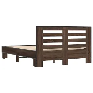 Berkfield Bed Frame without Mattress Brown Oak 140x200 cm