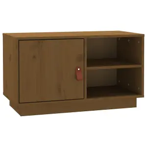 Berkfield TV Cabinet Honey Brown 70x34x40 cm Solid Wood Pine