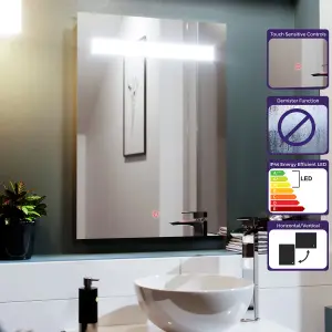 Nes Home 500mm x 700mm Bar LED Straight Corner Bathroom Mirror