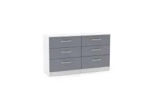 Birlea Lynx 6 Drawer Chest White & Grey