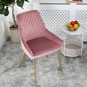 Hamilton - Dining x2 Chair in Velvet - (Pink)