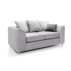 Chicago Velvet 2 Seater Sofa in Light Grey